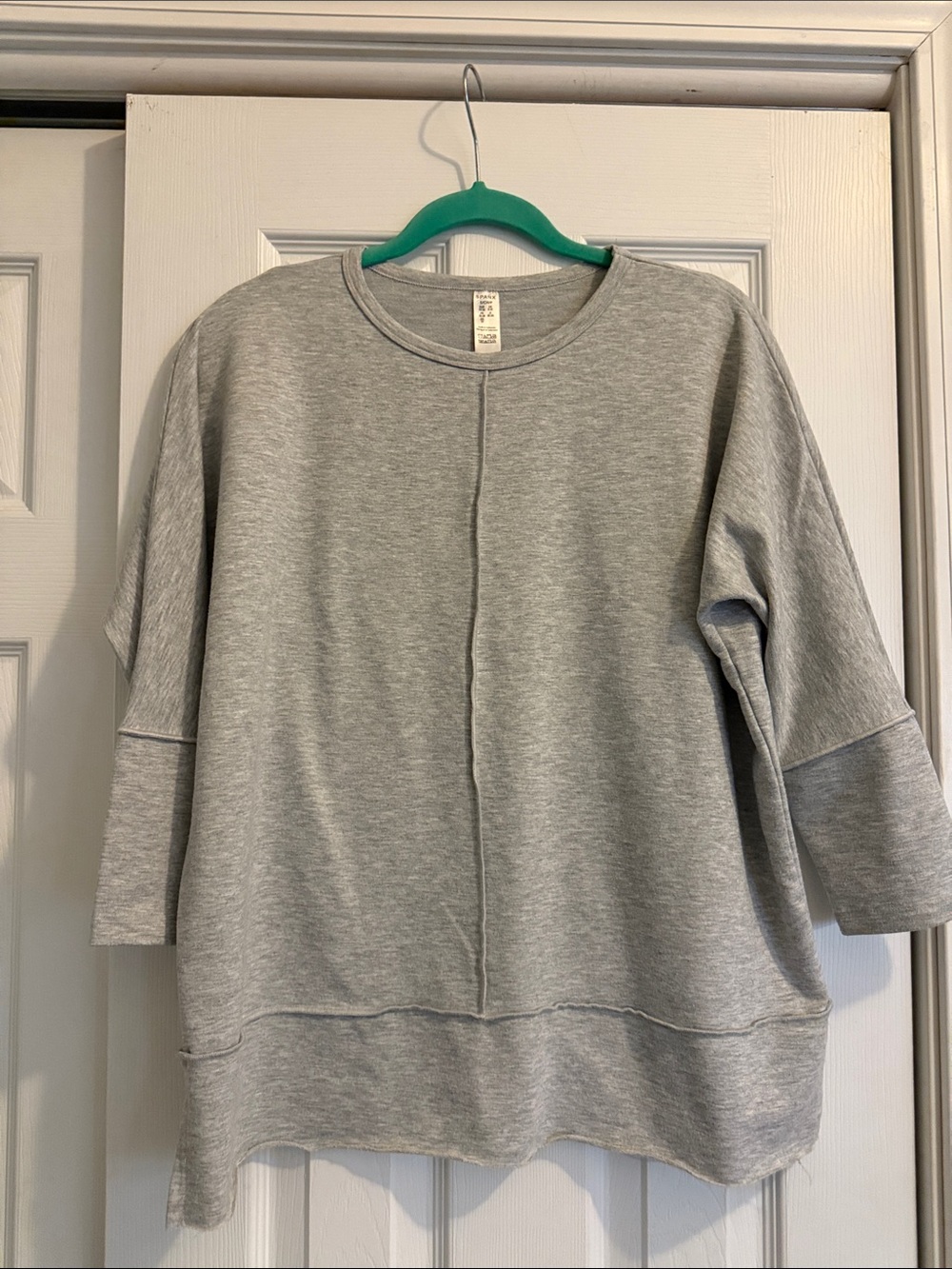 Spanx Casual Gray Sweatshirt Top Tunic S - Picture 1 of 5